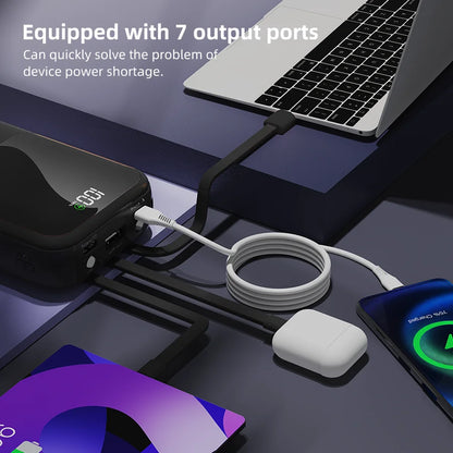 Large Capacity Power Bank with Built-In Cable