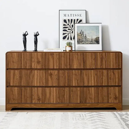 Premium 9-Drawer Wood Dresser with Fluted Modern Design