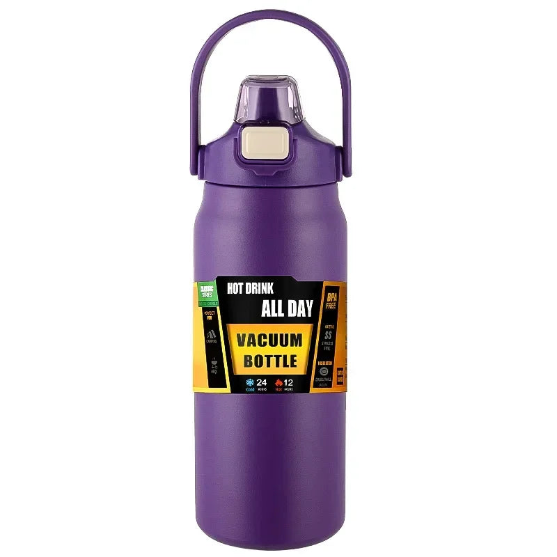 800ml Stainless Steel Thermos Mug with Straw