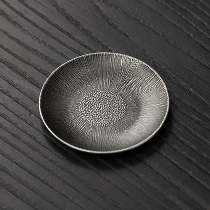 Antique Alloy Teacup Coaster Set