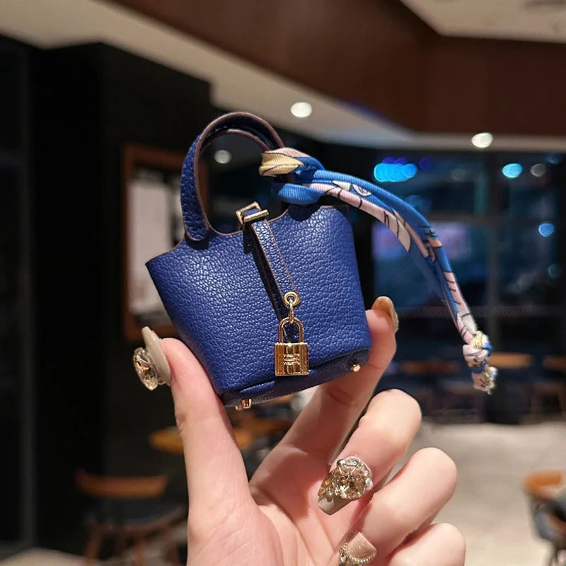 Basket Bag Charm Keychain Accessory