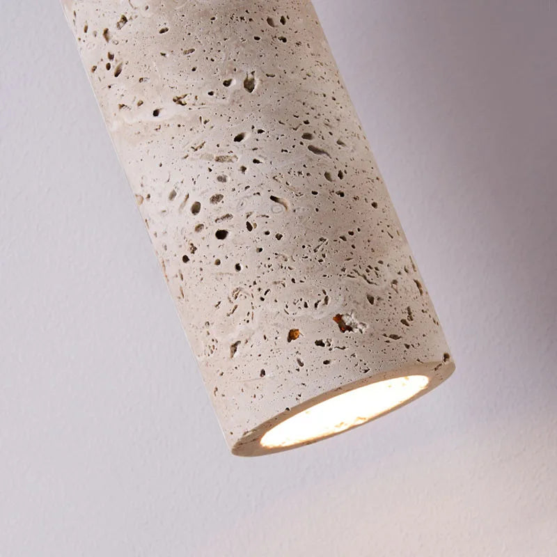 One-of-a-Kind Travertine Pendant Light