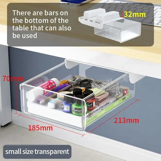 Hidden Under-Desk Drawer Organizer