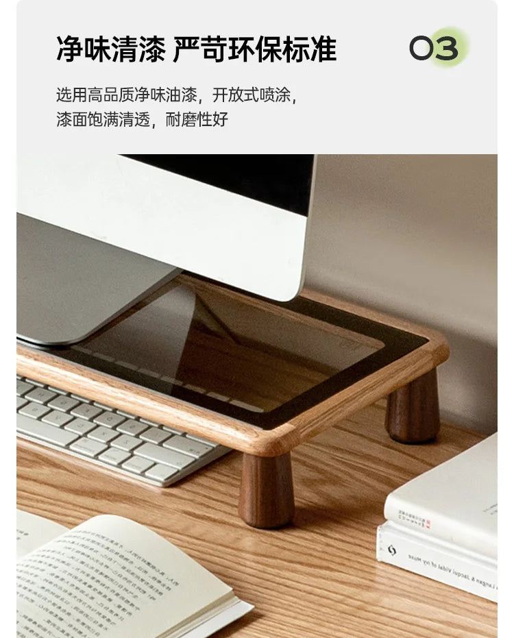 Solid Wood Desktop Monitor Stand