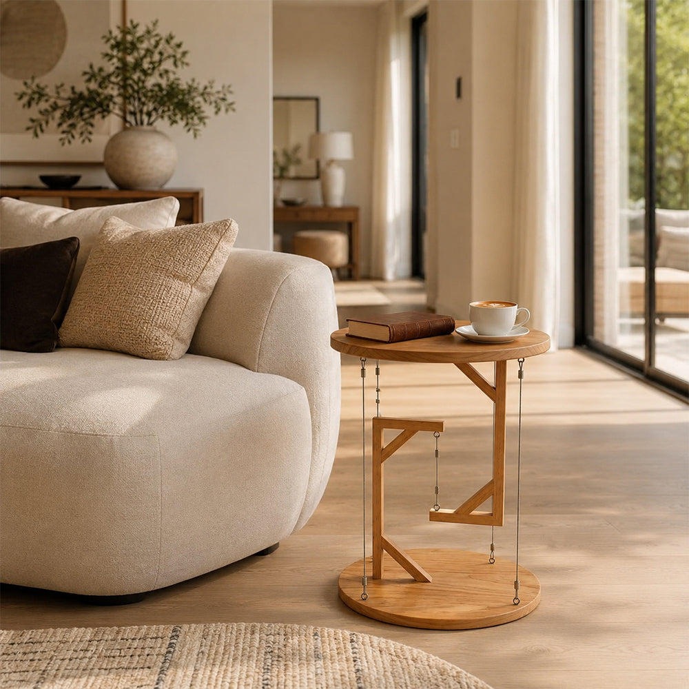 Tensegrity Floating Wooden Side Table