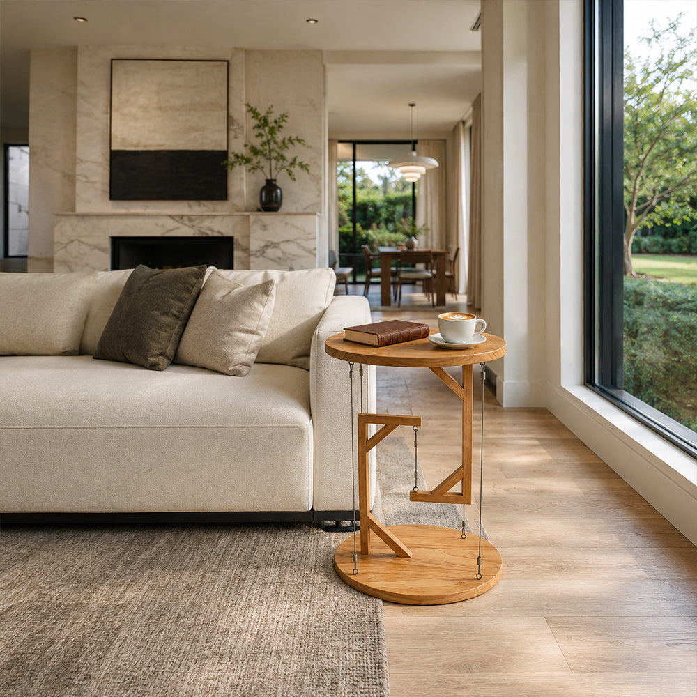 Tensegrity Floating Wooden Side Table