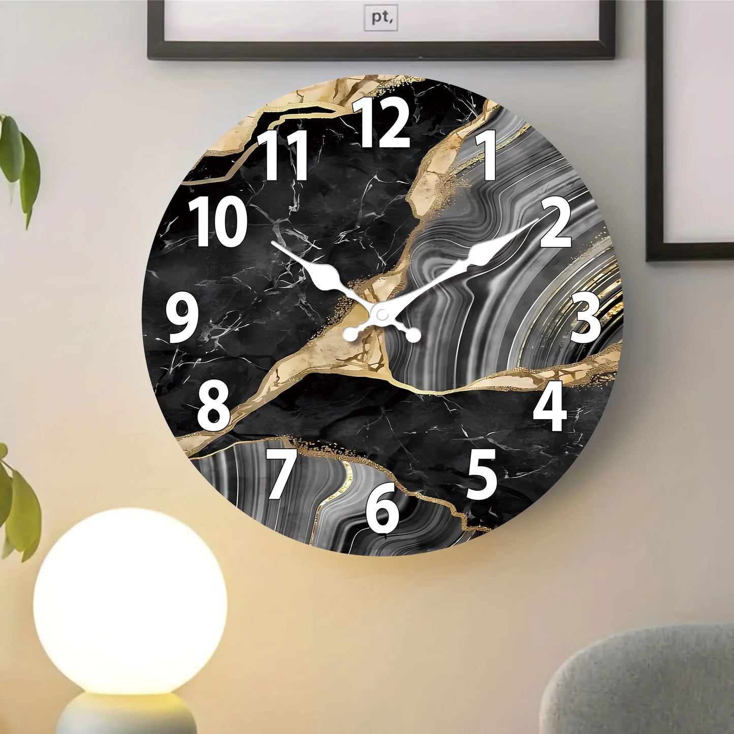 MarbellaTime Marble Wood Wall Clock