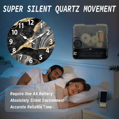 MarbellaTime Marble Wood Wall Clock