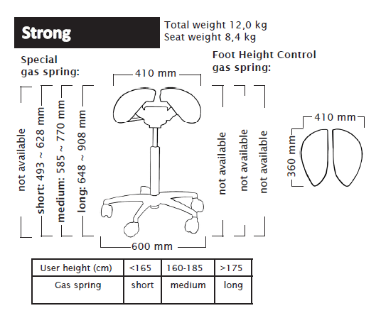 Salli Strong Ergonomic Saddle Chair or Stool