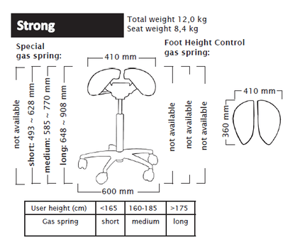 Salli Strong Ergonomic Saddle Chair or Stool