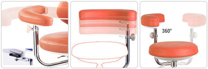 Saddle Style Dental Assistant Stool with Swing Arm and Footrest