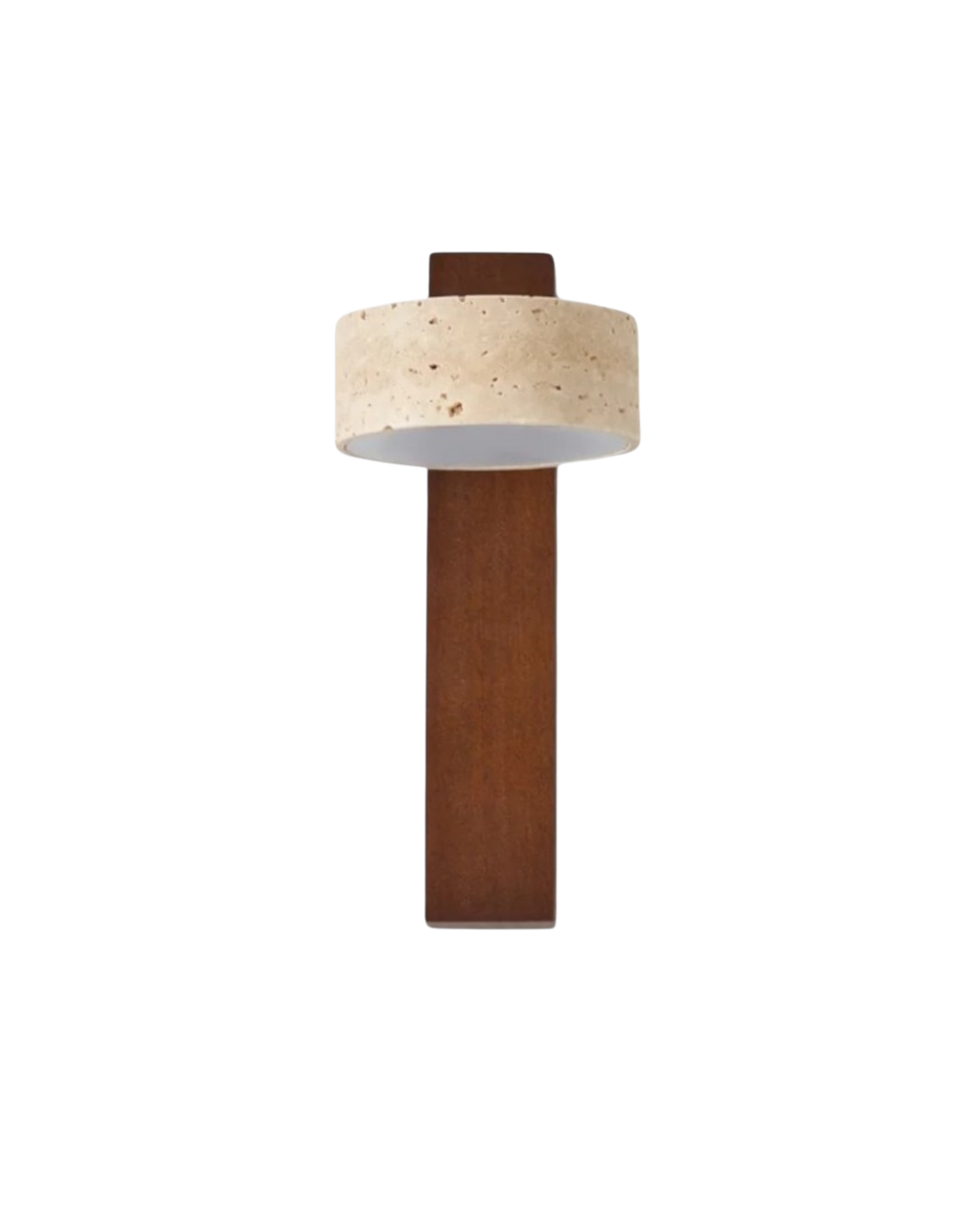 Travertine Stone Wood Wall Sconce