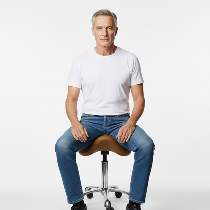 Hydraulic Saddle Shape Rolling Stool with Tilt-able Seat