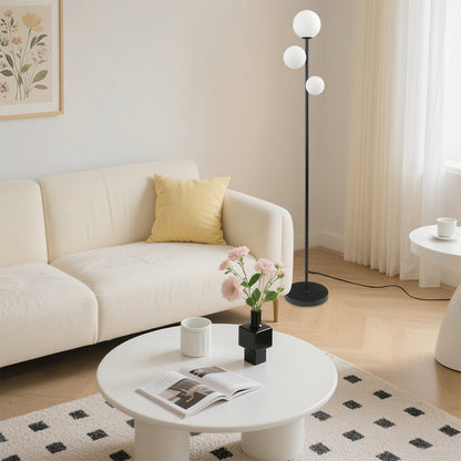 Ergové Japandi Globe Floor Lamp, Gold, Black or White
