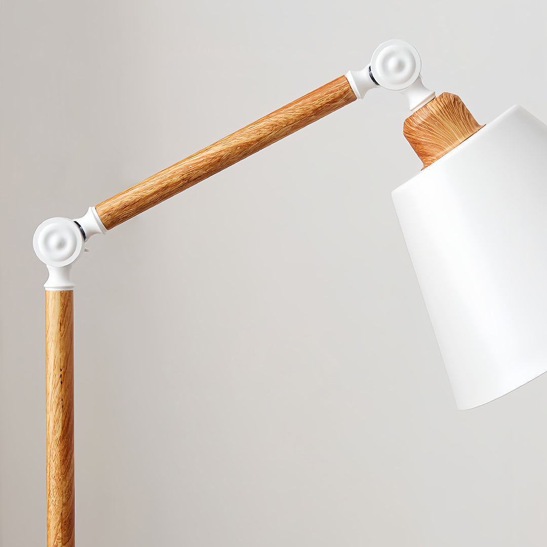 Ergové Japandi Swing Arm Floor Lamp Iron Adjustable Black or White
