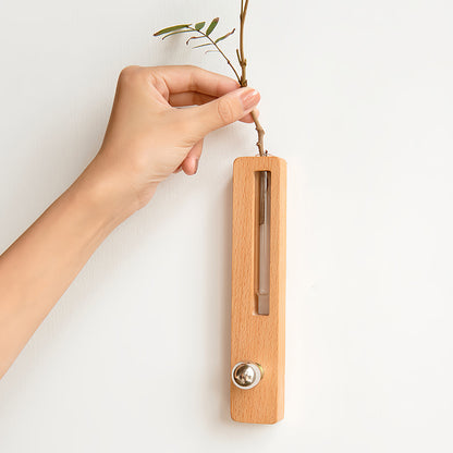 Ergové Wood Wall Light with Glass Vase, Magnetic Mount