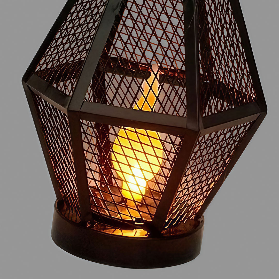 Cordless Iron Mesh Accent Lamps, Set of 2, Black