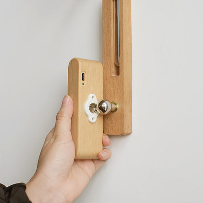 Ergové Wood Wall Light with Glass Vase, Magnetic Mount