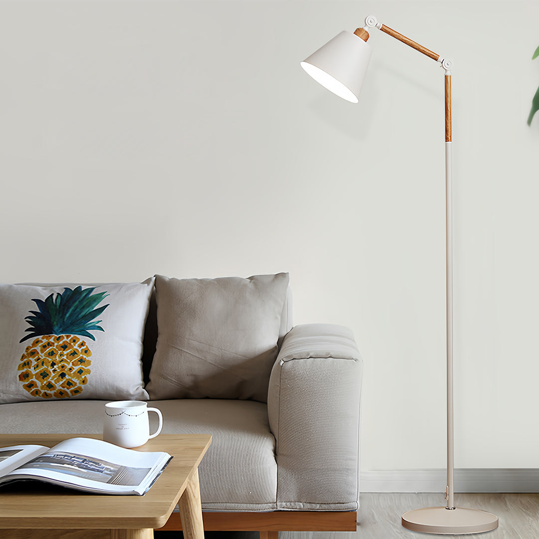 Ergové Japandi Swing Arm Floor Lamp Iron Adjustable Black or White
