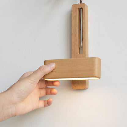 Ergové Wood Wall Light with Glass Vase, Magnetic Mount