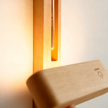 Ergové Wood Wall Light with Glass Vase, Magnetic Mount