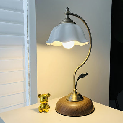Vintage Goose Neck Brass Table Lamp
