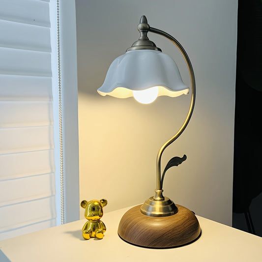 Vintage Goose Neck Brass Table Lamp