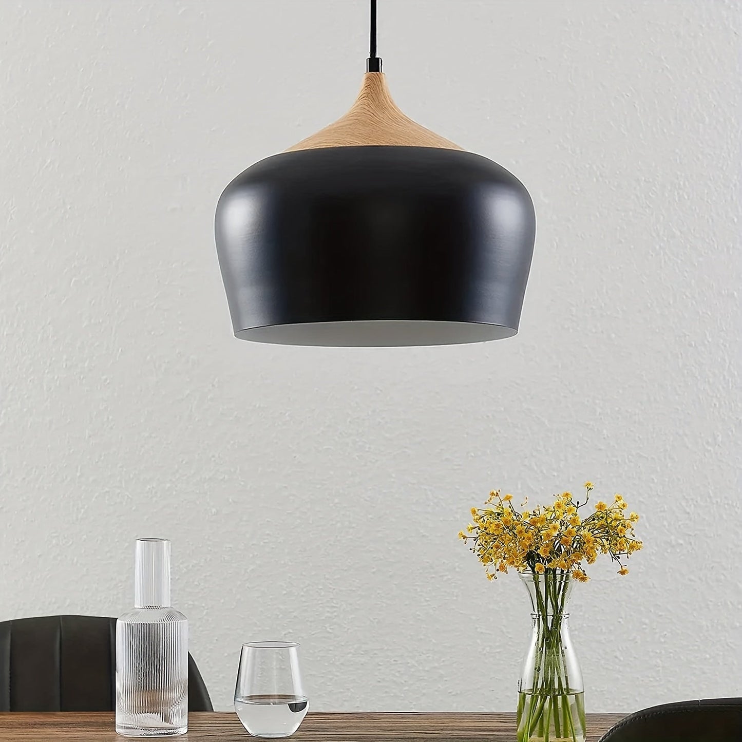 Iron & Wood Grain Scandi Pendant