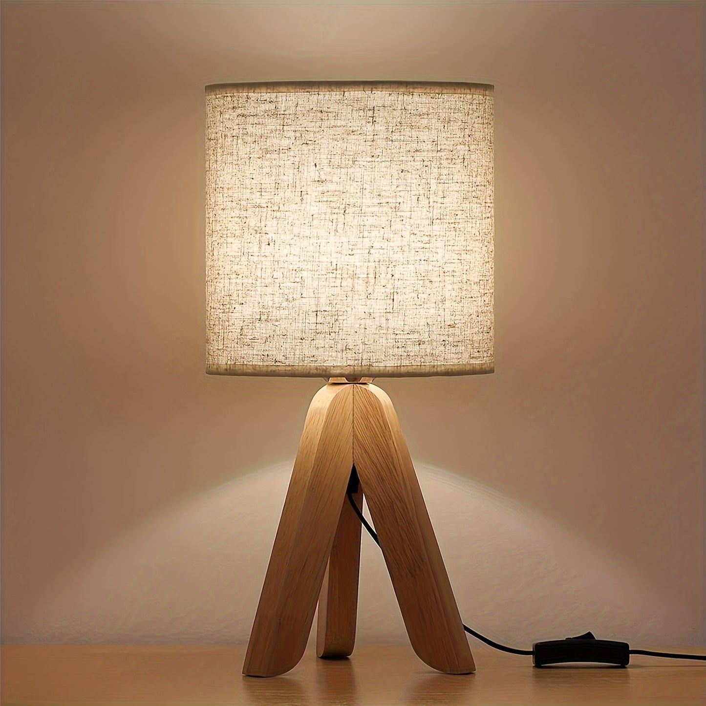 Nordic Wood Tripod Table Lamp