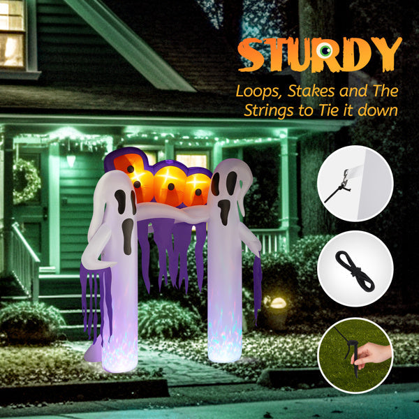9.8ft LED Ghost Arch Inflatable Halloween Decor