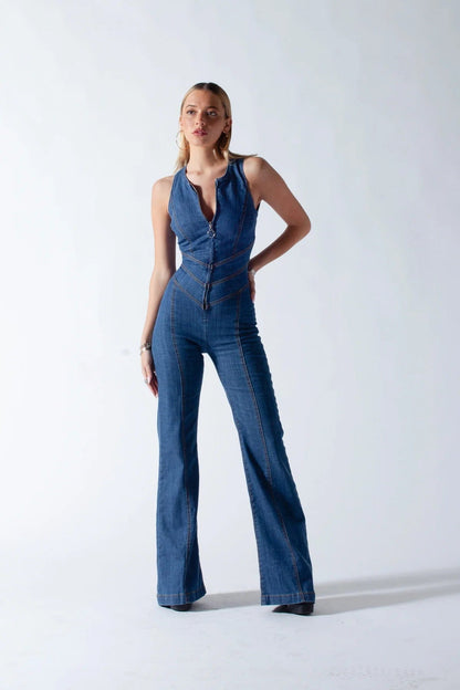 90s Denim Overalls for Women, Body-Hugging Fit