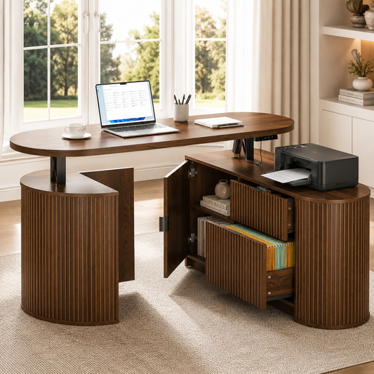 Ashton Mid-Century Electric L-Shaped Standing Desk