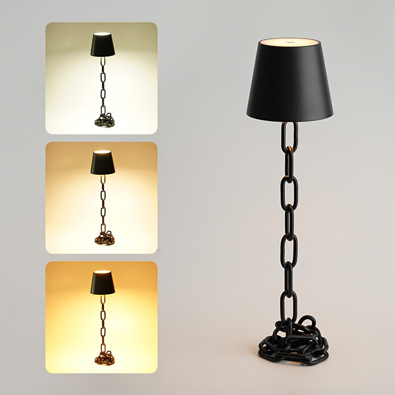 Cordless Chain-Link Lamp with Touch Dimming