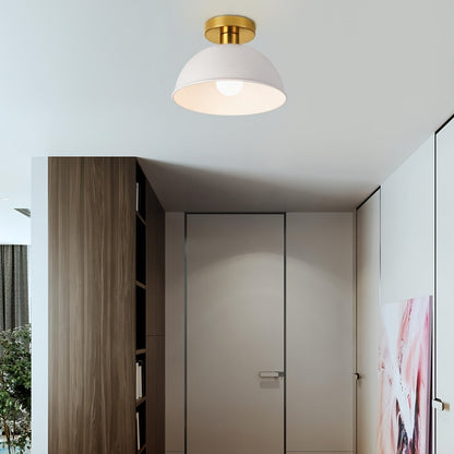 Brass-Detail Ceiling Light for Compact Rooms