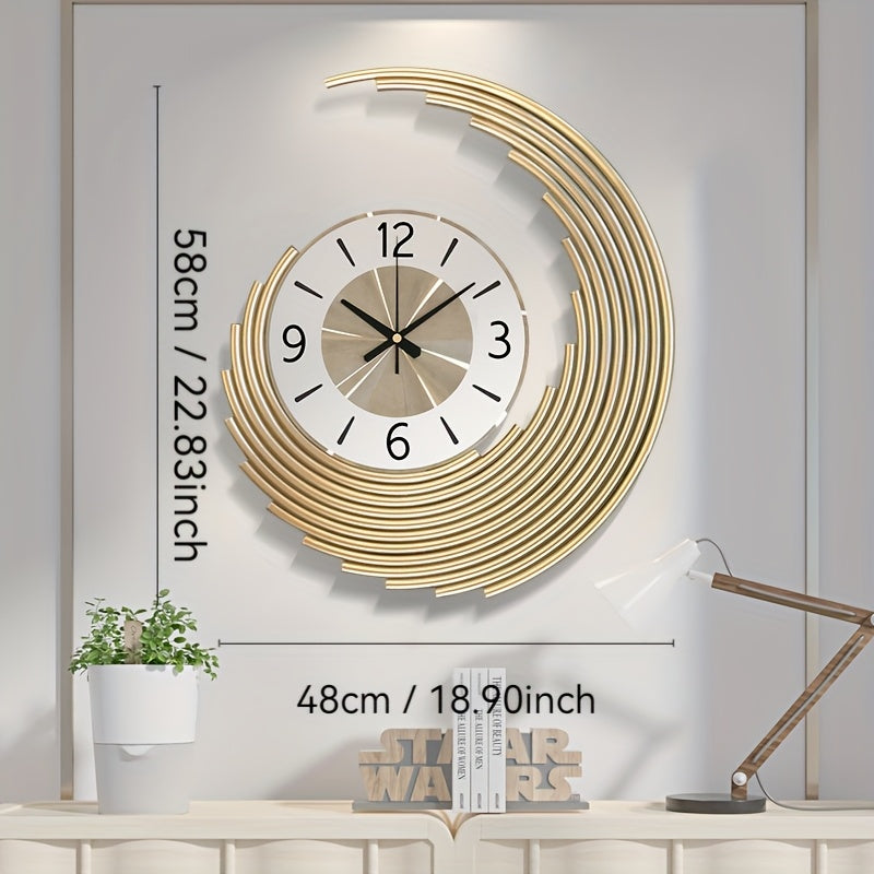 Layered Crescent Wall Clock, Silent Quartz