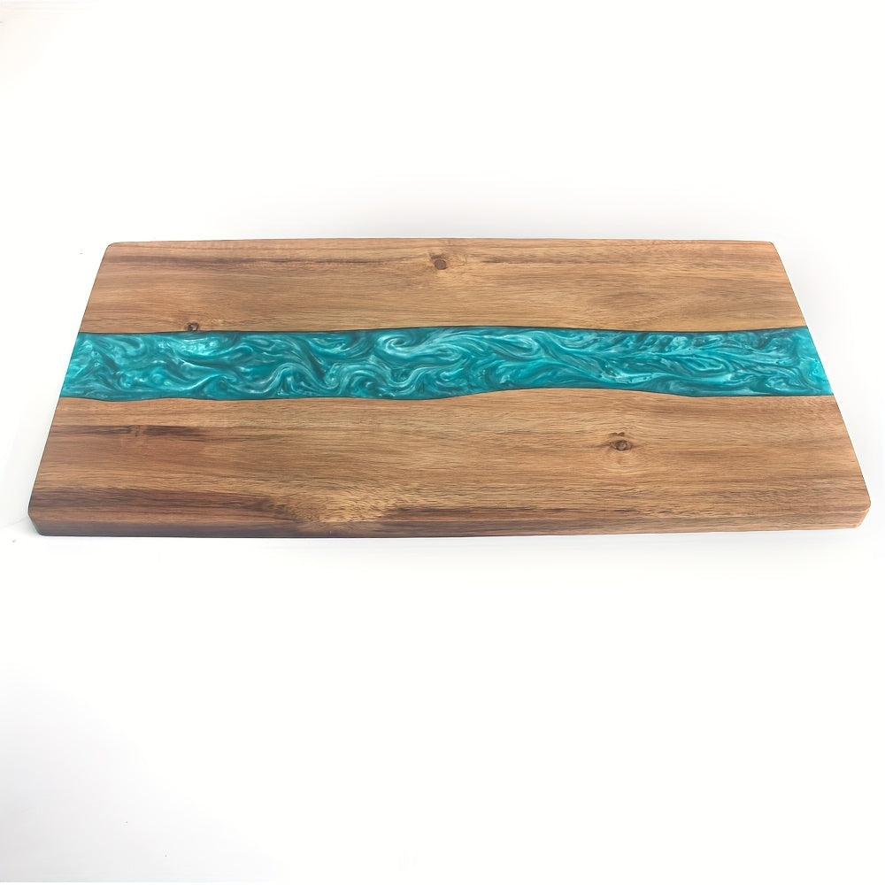 Acacia Wood Board with Blue Resin River