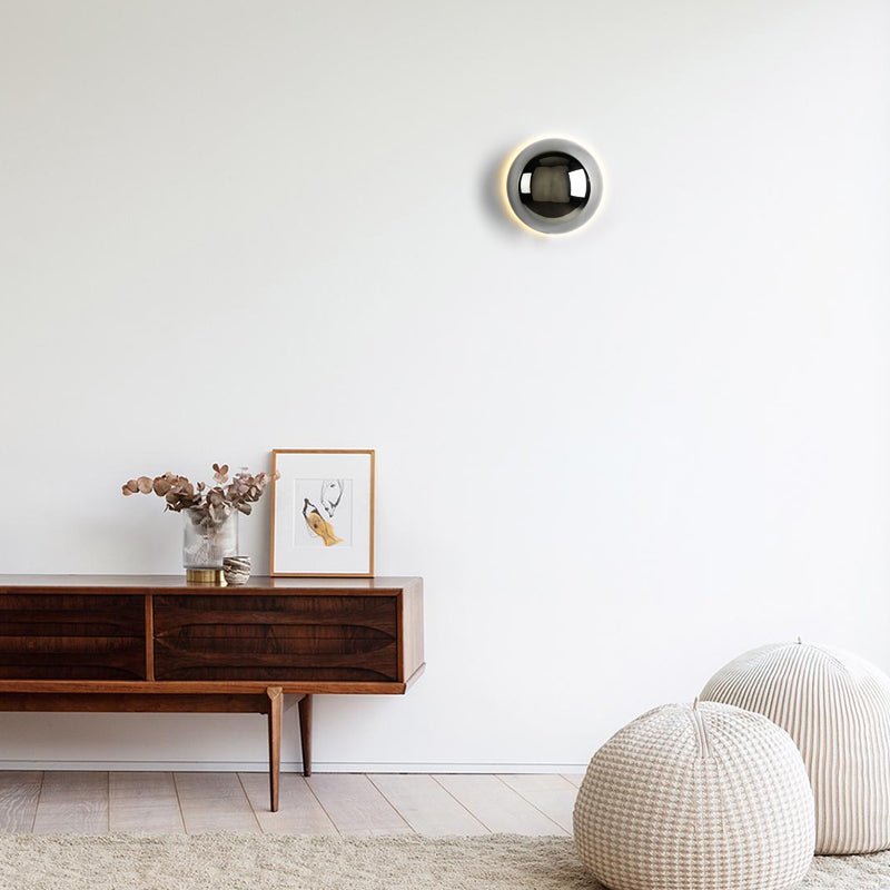 Bauhaus Halo Wall Light in Gold or Chrome
