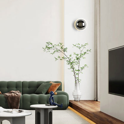 Bauhaus Halo Wall Light in Gold or Chrome