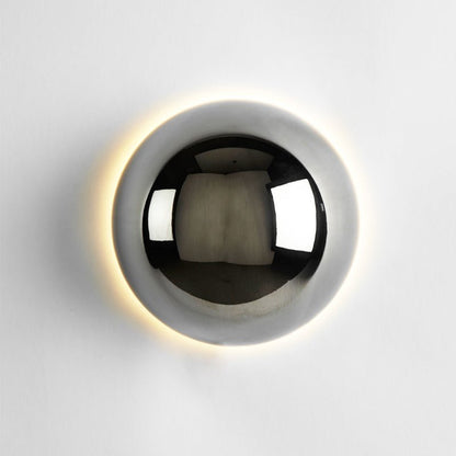 Bauhaus Halo Wall Light in Gold or Chrome