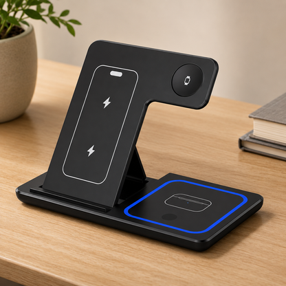 TriCharge Flex 3-in-1 Foldable Wireless Charging Station
