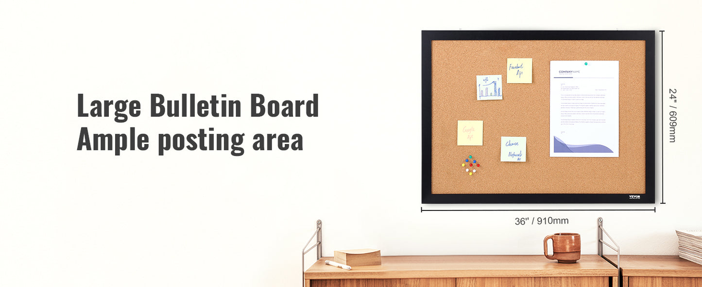 VEVOR MDF Cork Board with Sticker Frame