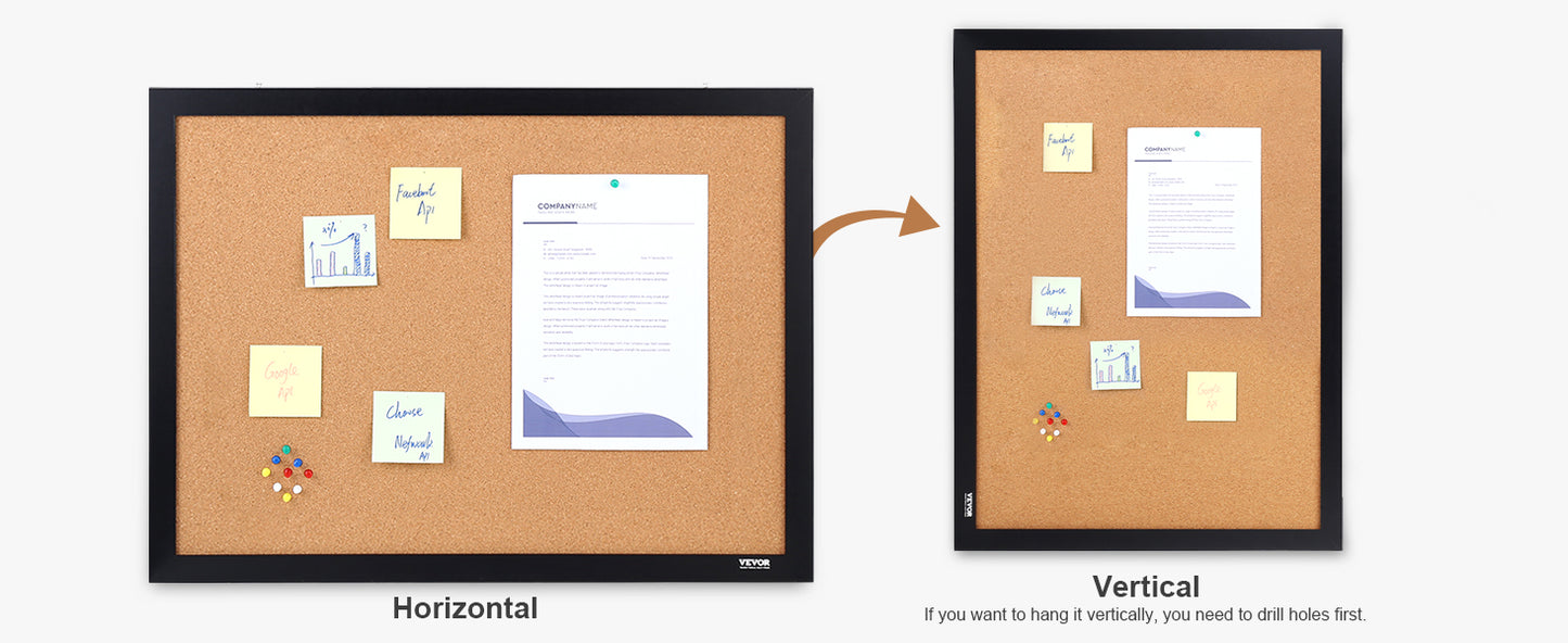VEVOR MDF Cork Board with Sticker Frame