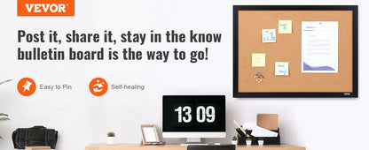 VEVOR MDF Cork Board with Sticker Frame