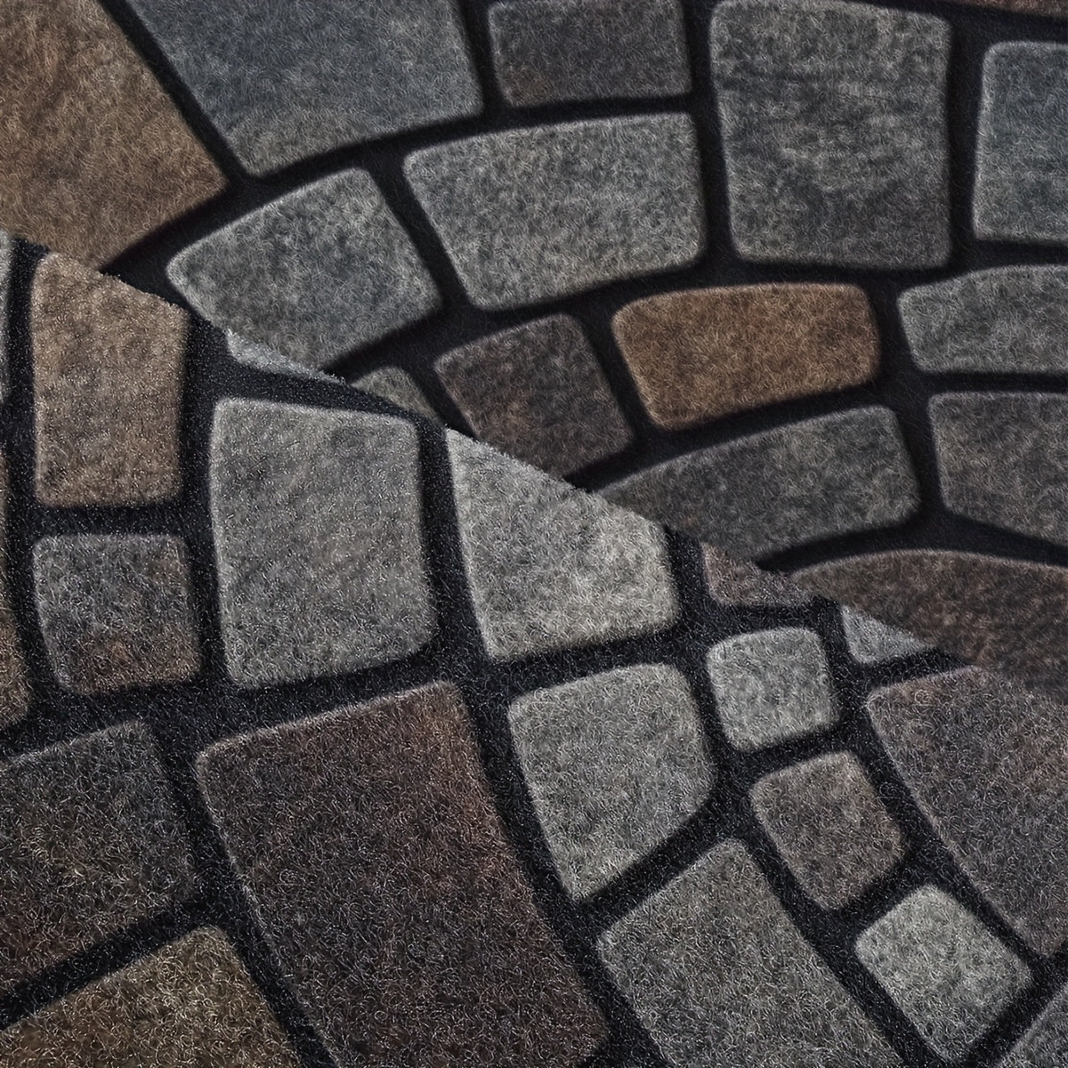 Cobblestone Mosaic Half-Circle Door Mat