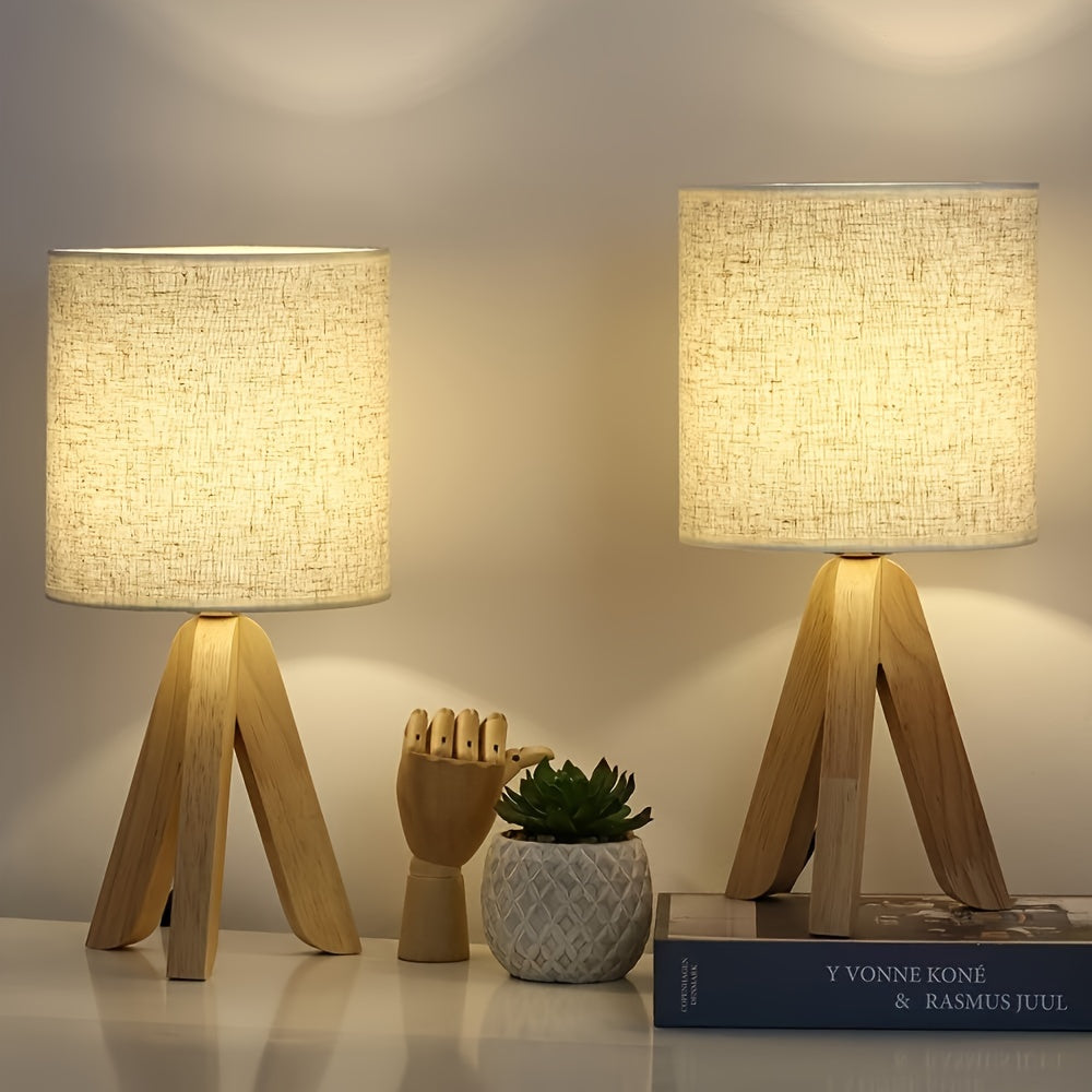 Nordic Wood Tripod Table Lamp