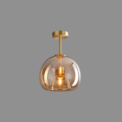 Amber Bubble Glass Pendant, Retro Glow