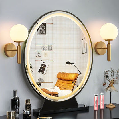 Frosted Glass Globe Wall Sconce, Metal