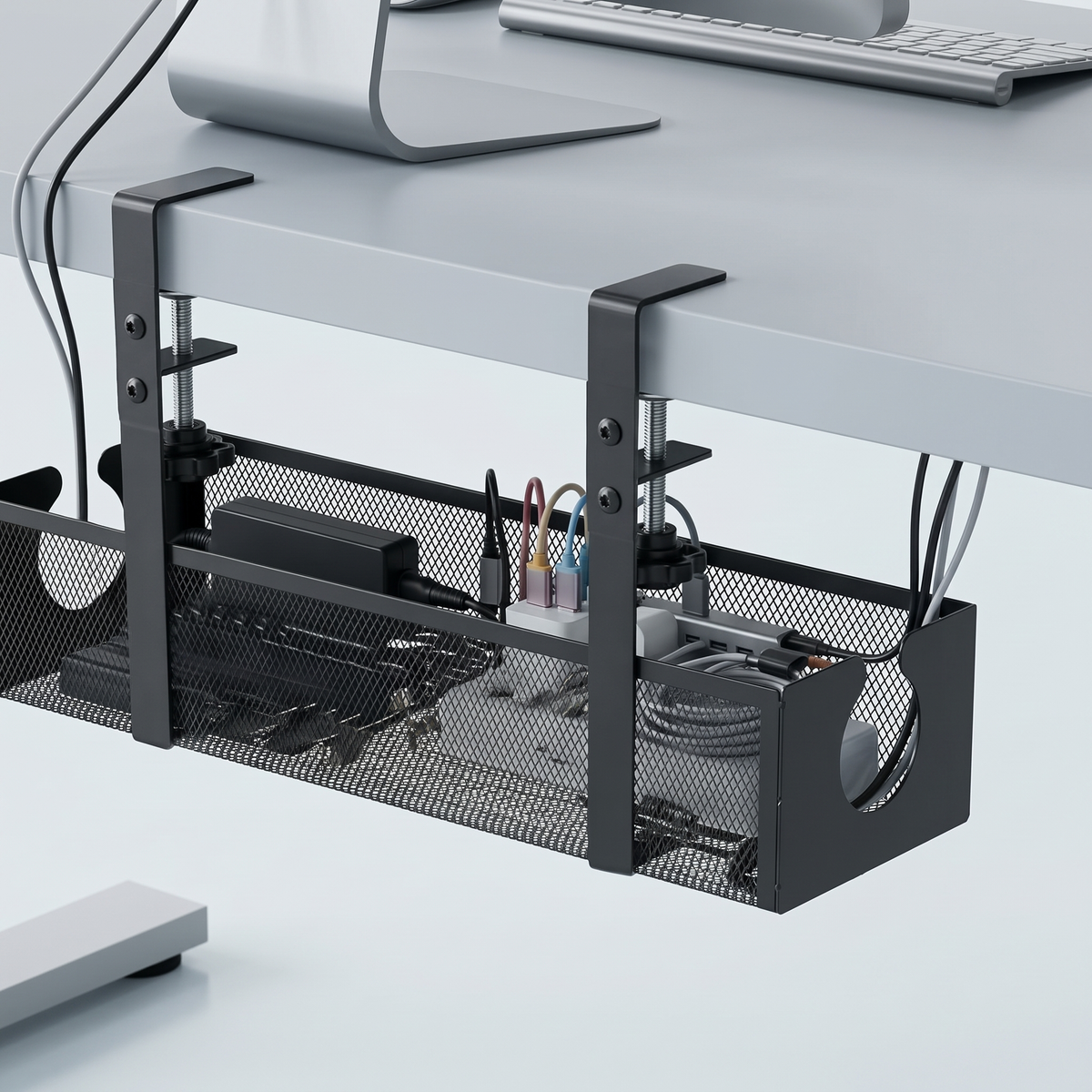 Ergové Under-Desk Cable Management Tray No-Drill Metal — product view