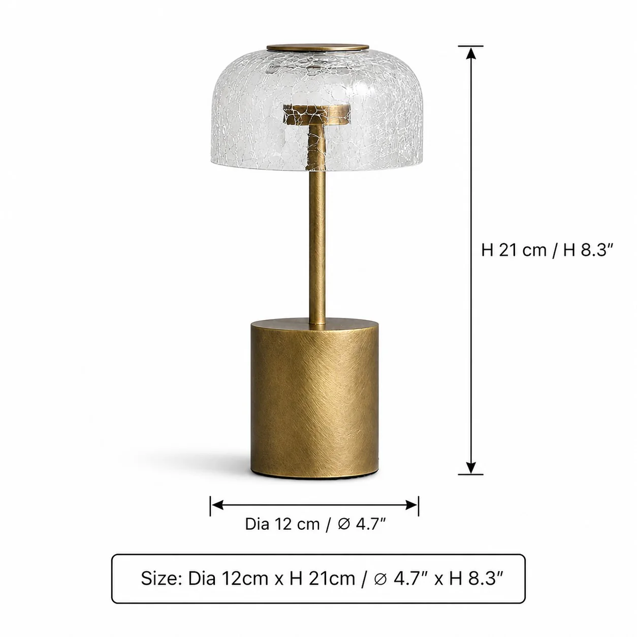 Cracked Glass Shade Table Lamp