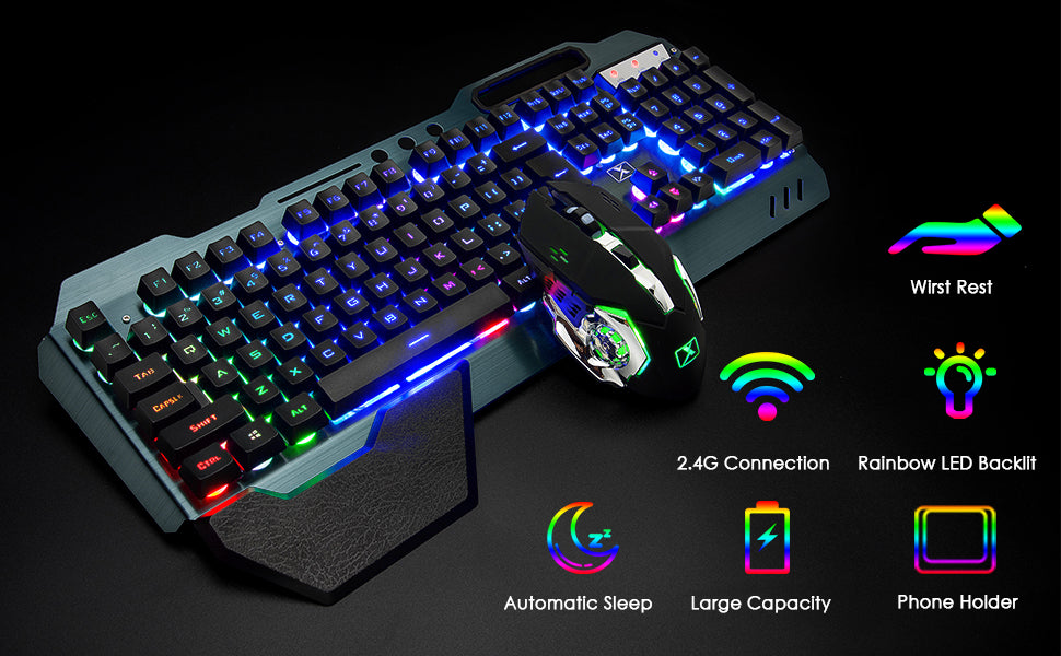 Wireless Gaming Keyboard and Mouse Combo